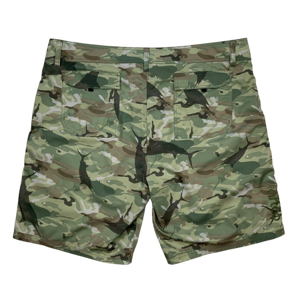 AFTCO Tactical Fishing Cargo Short 40 Green Camouflage - Picture 11 of 12